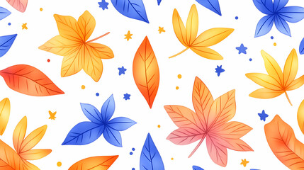 Autumn leaves pattern, seasonal design, fall background, for website or print