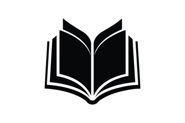 open book silhouette, open book silhouette vector, book illustration isolated  