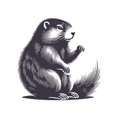 Groundhog Day Silhouette Graphic Template