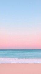 Obraz premium Serene sunset at a sandy beach coastal landscape medium angle view tranquil evening atmosphere