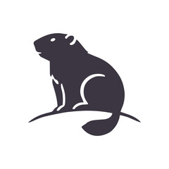 Minimalist Groundhog Outline Design