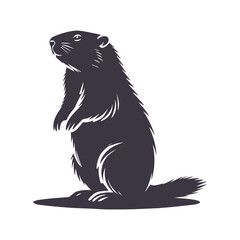 Minimalist Groundhog Outline Design