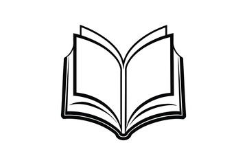 open book silhouette, open book silhouette vector, book illustration isolated  
