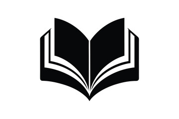 open book silhouette, open book silhouette vector, book illustration isolated  