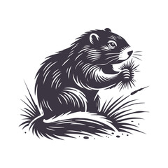 Minimalist Groundhog Outline Design