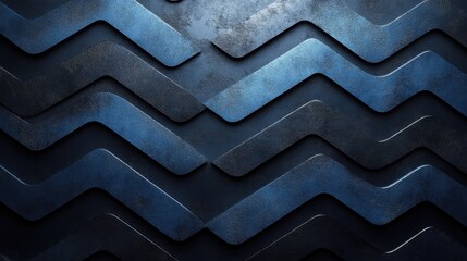 Minimalist abstract wallpaper with a zigzag pattern on a blue background. Banner template with white space for text, suitable for modern and professional design uses.