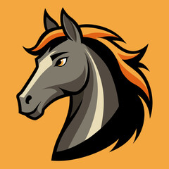 horse silhouette isolated on white