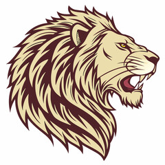 lion head isolated on white