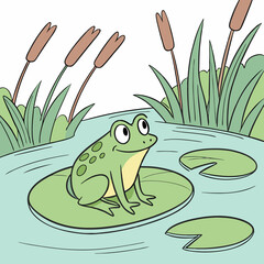 frog in the pond