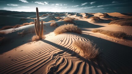 Enchanting Desert Landscape with Towering Cacti