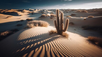 Enchanting Desert Landscape with Towering Cacti