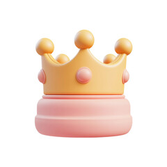 Cute cartoon crown on pink base playful design