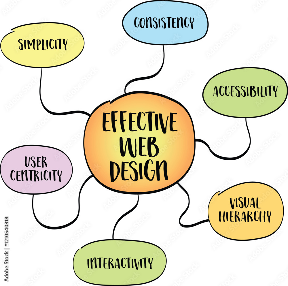 Canvas Prints principles of effective web design. mind map infographics sketch.