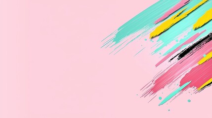 Artistic brush strokes on pink background abstract design digital artwork creative environment vibrant viewpoint