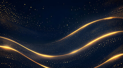 Obraz premium Golden Waves Abstract Background Luxury, elegant design for websites or presentations