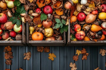 Colorful yet tragic display of food waste in dumpsters evokes reflection on our consumption habits