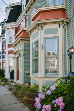 Row of colorful Victorian houses in St. John's, Newfoundland
