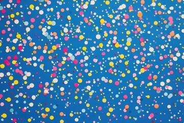 Vibrant Border of Colorful Confetti on a Deep Blue Canvas. Sweet Treats and Decorative Sprinkles Come Together
