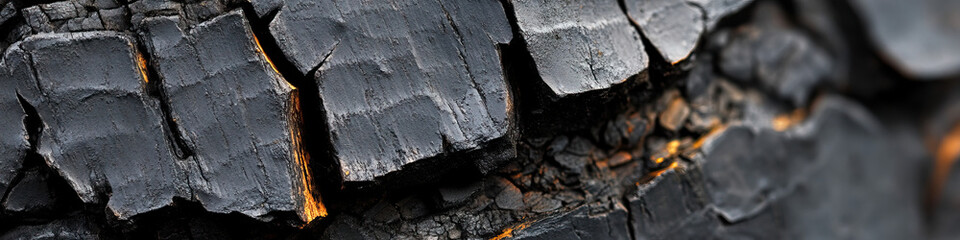 Fototapeta premium Charred Wood Texture with Ember Detail
