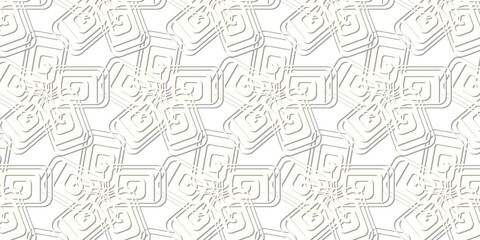 A geometric seamless pattern in clean white and gray tones, offering a sleek, minimalistic style perfect for contemporary designs. 