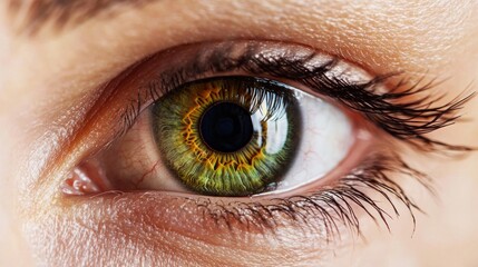 Obraz premium Close-up action of human eye macro photography indoor focused beauty and detail