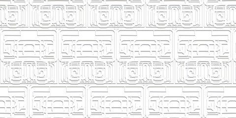 A geometric seamless pattern in clean white and gray tones, offering a sleek, minimalistic style perfect for contemporary designs. 