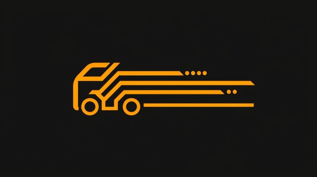 Modern truck logo with dynamic lines representing speed and efficiency in transportation design