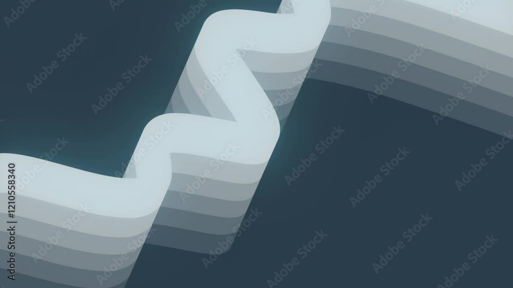 Fototapete Loop animation with a floating wavy line resembling a ribbon. 3d rendering 4K