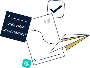 illustration of a hand-written letter composition