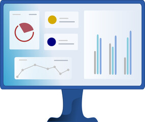 business graph on the screen