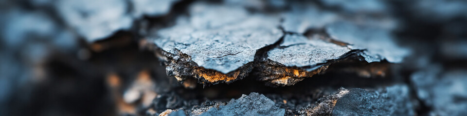 Close-up Image of Fractured Dark Gray Rock