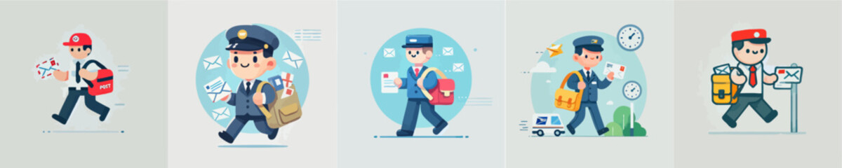 cartoon vector of a postman