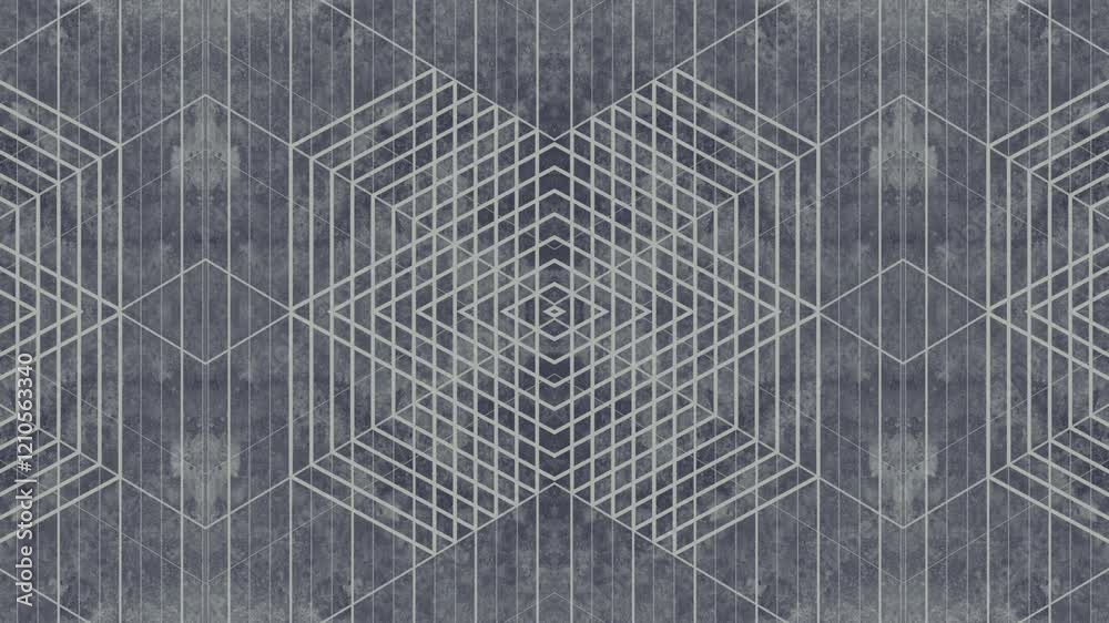 Poster Transformation of a symmetrical pattern of rectangles. 3d rendering 4K