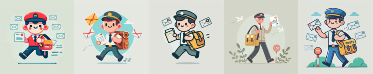cartoon vector of a postman