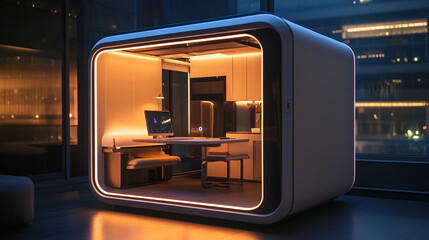 Obraz premium A compact smart home studio apartment with integration