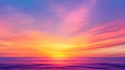 Obraz premium Vibrant ocean sunset, colorful sky, tranquil waters, peaceful background, ideal for travel brochures