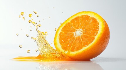 Fresh Clementine Fruit with Juice Splash. Generative AI