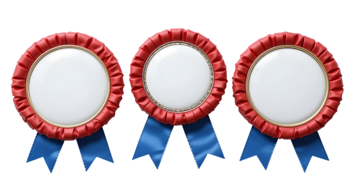 Collection set of award badges isolated on transparent or white background, png