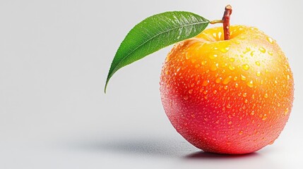 Fresh Mango with Water Drops on White Background. Generative AI