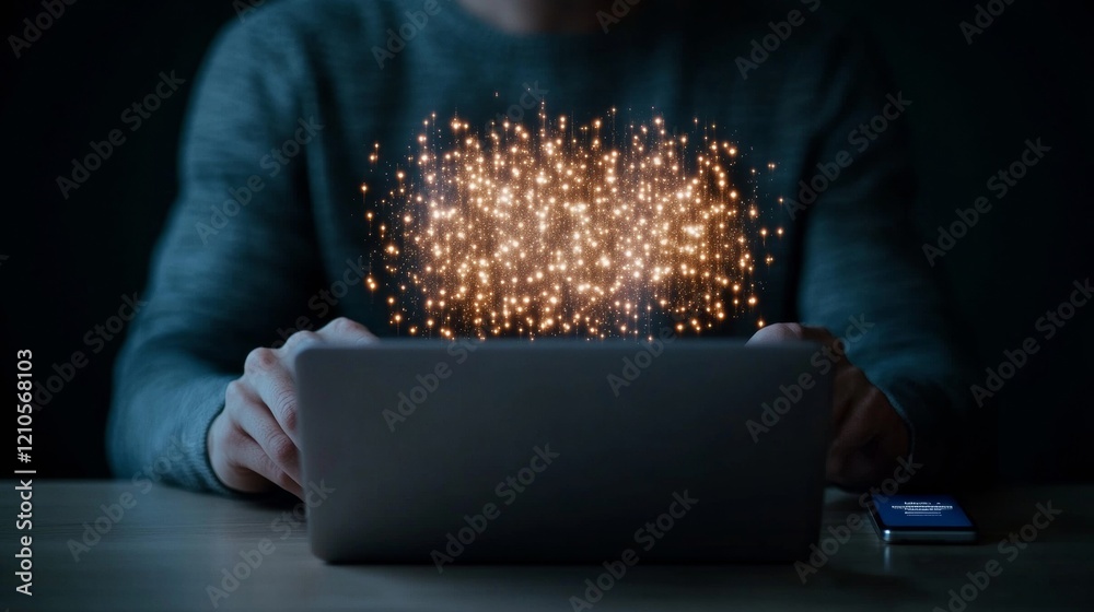 Fototapete Minimalist Digital Workspace Advanced Cybersecurity with Two-Factor Authentication and Secure Connections - Enhancing Professional Privacy for Modern Home Offices