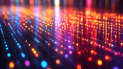 Abstract Colorful Lights Digital Network Design