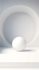 Minimalist White Circular Plains in Bright Light Photographic Background