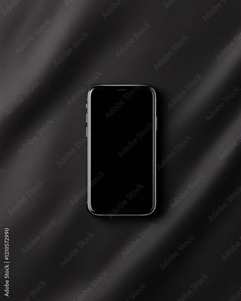 Poster minimalist smartphone login sleek black interface on elegant satin - enhancing digital security for 