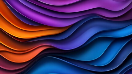 Abstract Colorful Waves Background Design, Vivid Hues and Smooth Curves