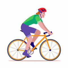 Obraz premium Boy Cycling Happily vector Design