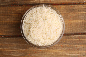 A bowl with kutaifi dough