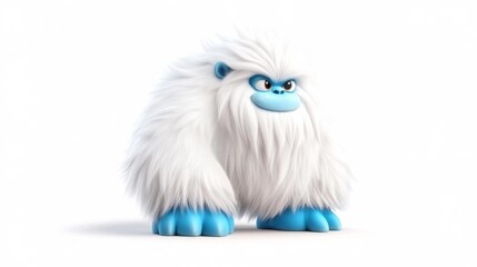 Obraz premium Yeti in the Snow on White Background. Generative AI