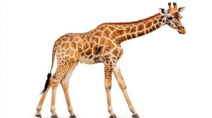 Naklejka premium Giraffe Isolated on White Background. Generative AI