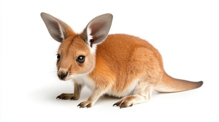 Cute kangaroo on white background. Generative AI