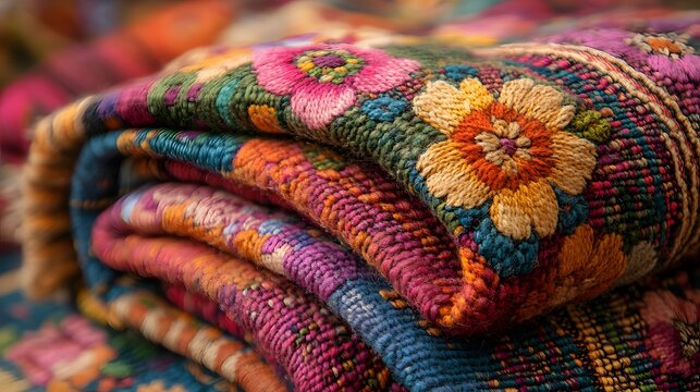 The Art of Handwoven Textiles in Salcajß, Guatemala - Discovering the Close-Up Details of Community Craft and Cultural Significance